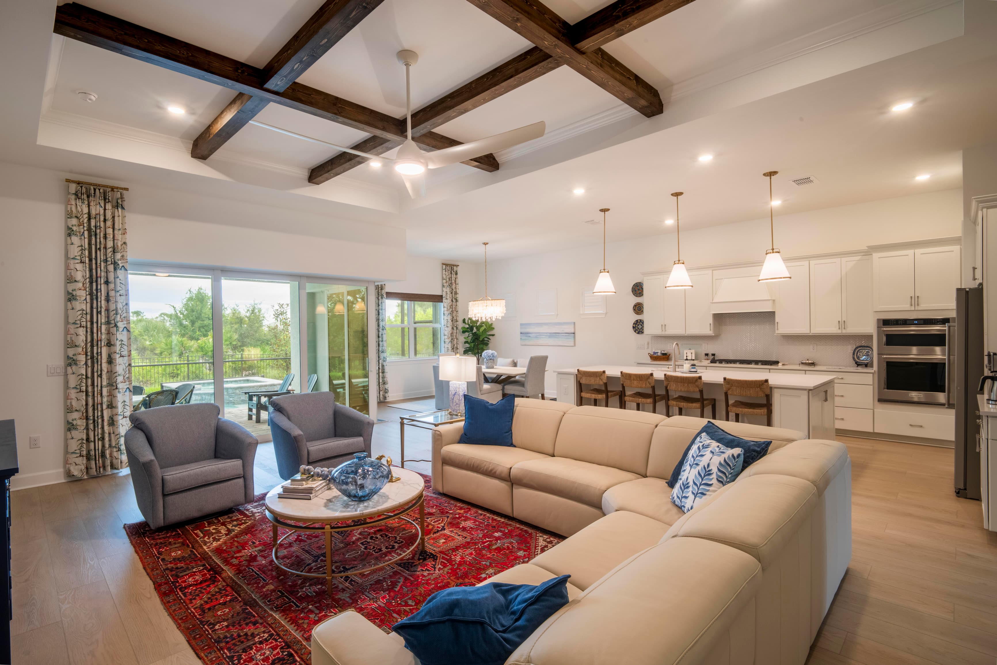 Accent wall integrated with cabinetry